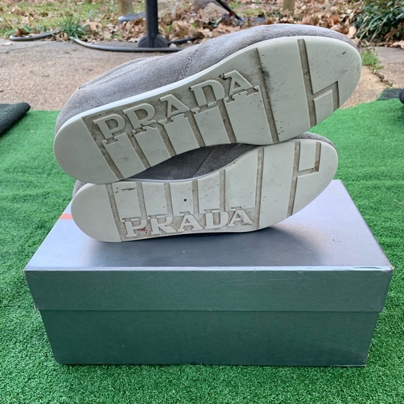 Prada grey suede low top sneakers sz 8 (41) - Picture 3 of 5